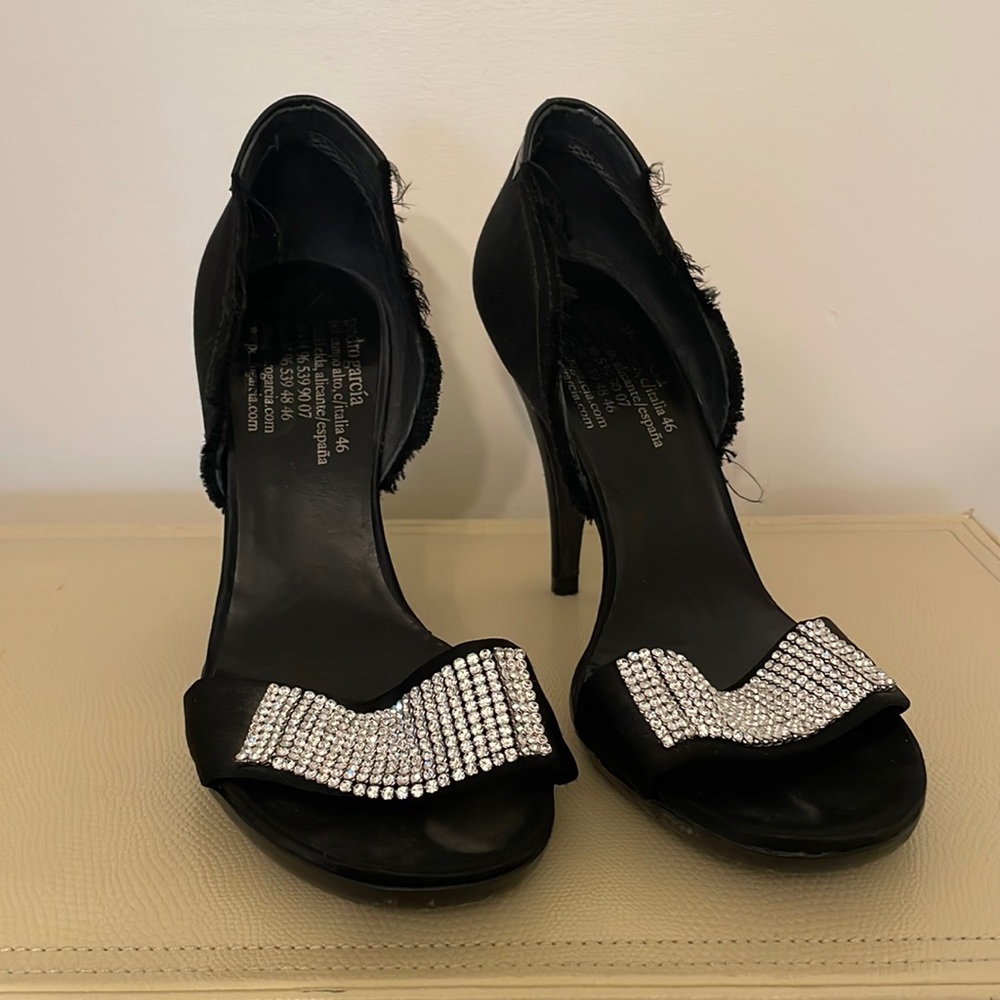 Pedro Garcia Black with Crystal Heels